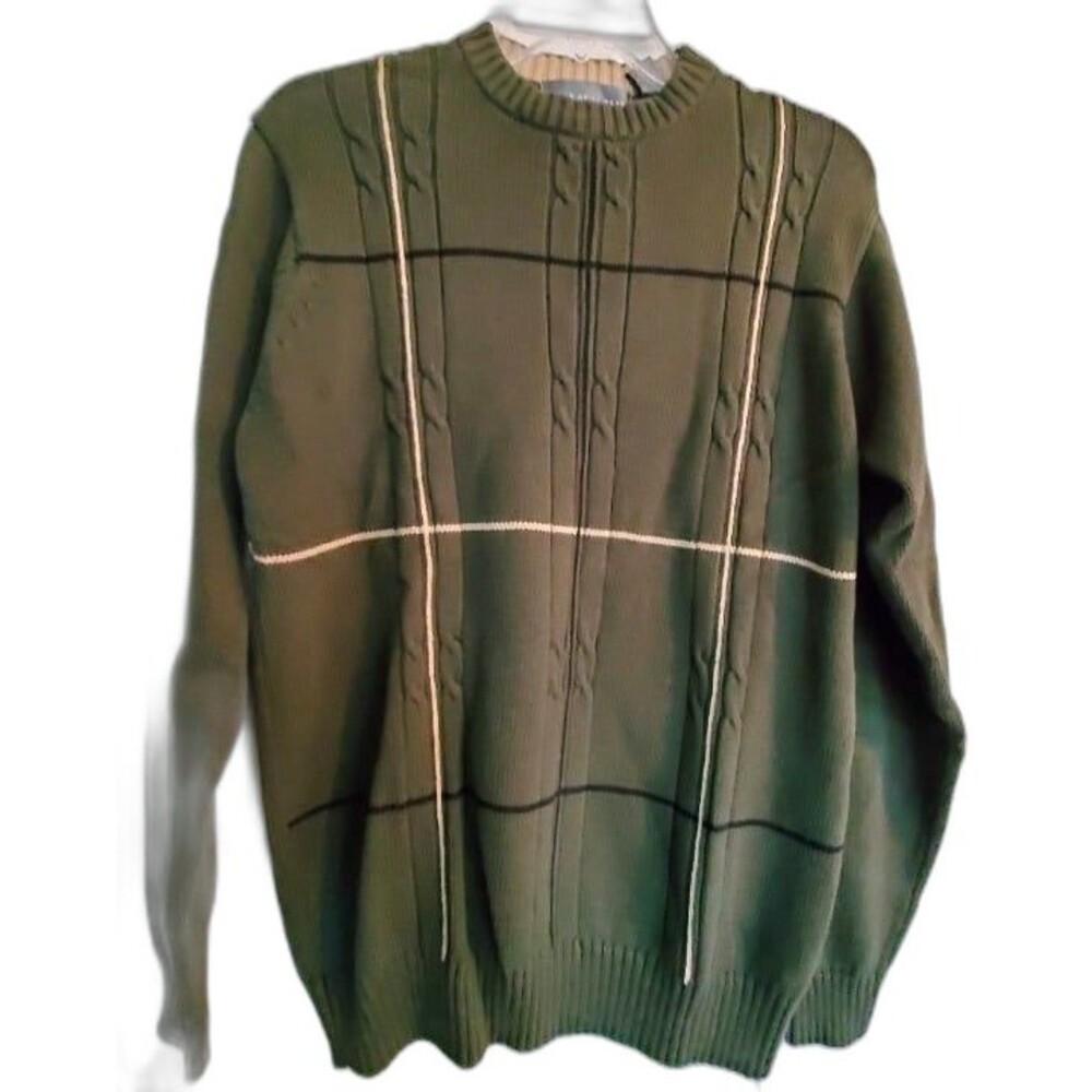 Oscar De La Renta Men's Cotton Crewneck Sweater L New w Tags